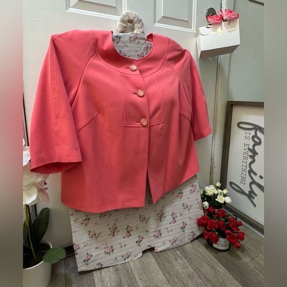 Ladies plus Larry Levine classics 20W coral blazer - Picture 5 of 14